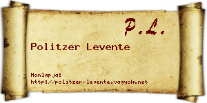 Politzer Levente névjegykártya
